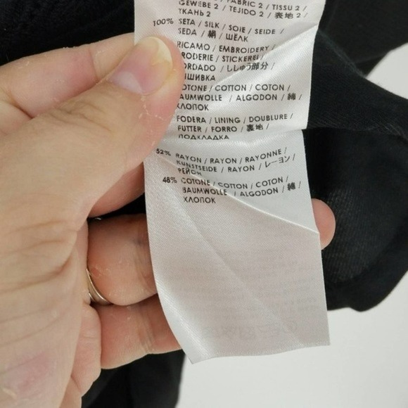 Stella McCartney Black Embroidered Flower Detail Mini A-Line Skirt Size Medium - Picture 6 of 7